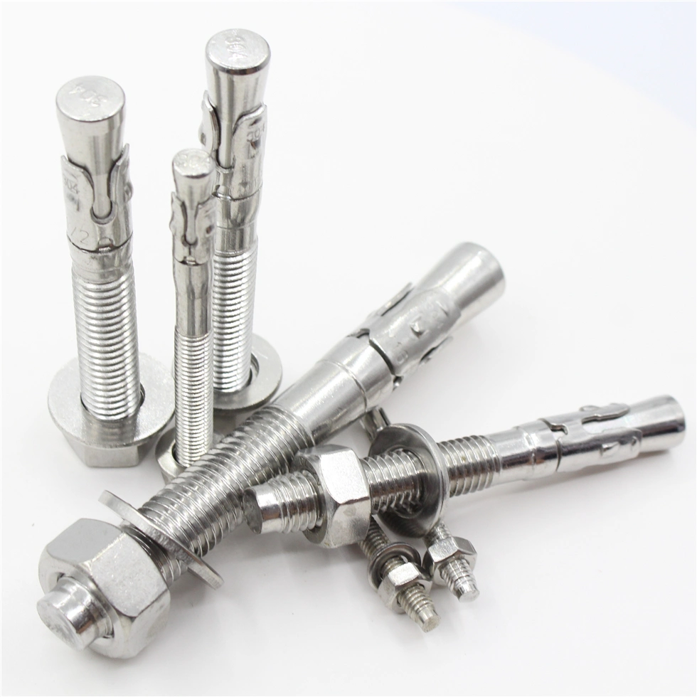 M10 Stainless Steel 304 316 A2 A4 Expansion Rock Concrete Wedge Anchor Bolt Bolt and Nut Wedge Anchor Fastener